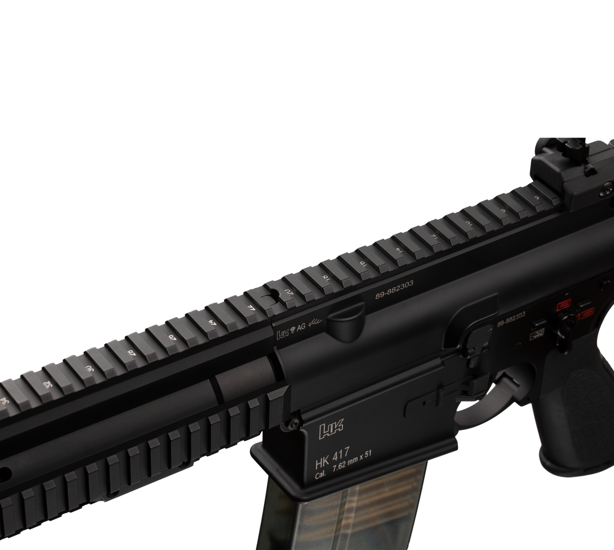 E&C HK417A2 16.5 Inch AEG Airsoft Rifle EC-202 — receiver detail