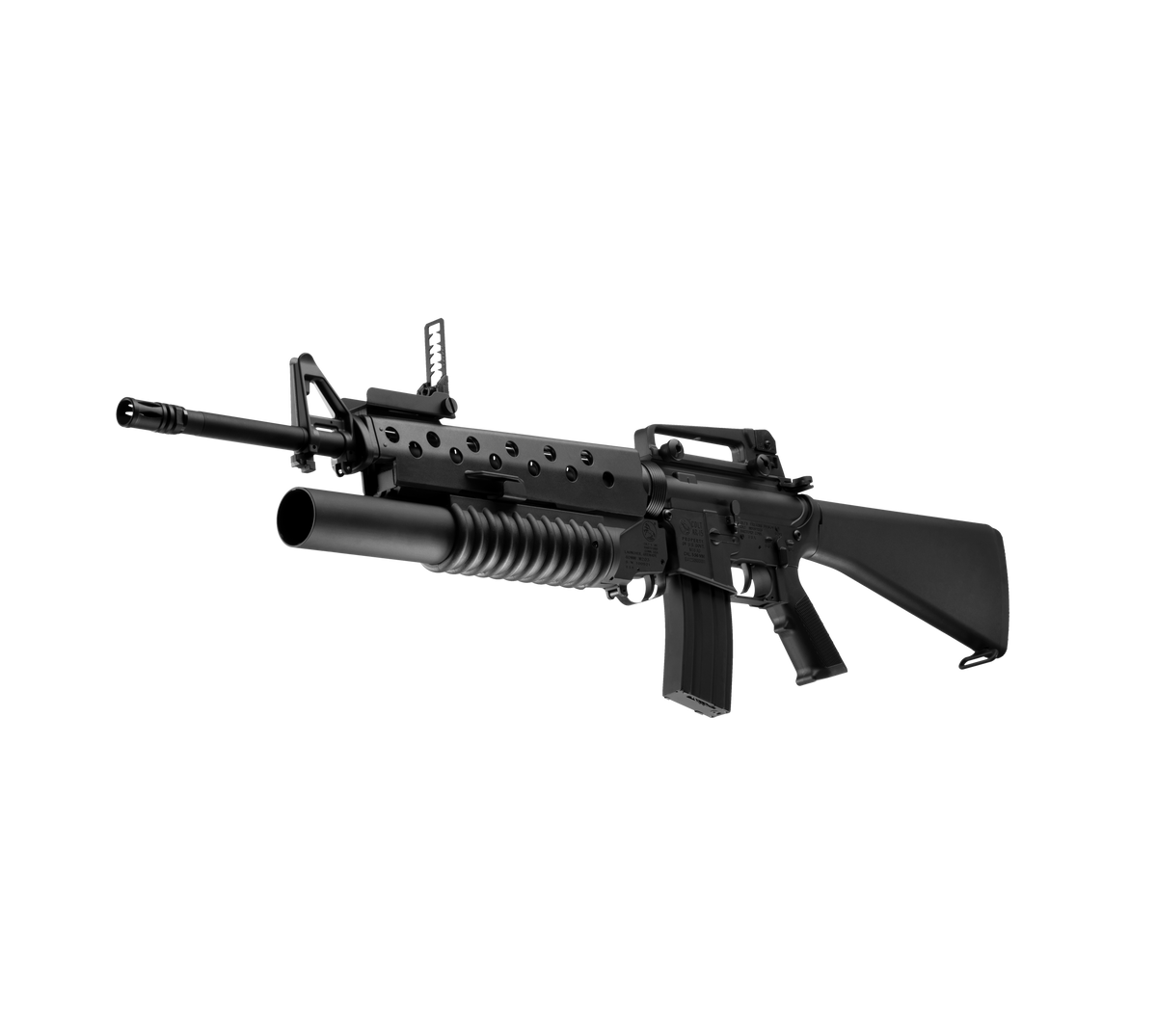 E&C M16A3 20 Inch AEG Airsoft Rifle W/M203 EC-702 — left side
