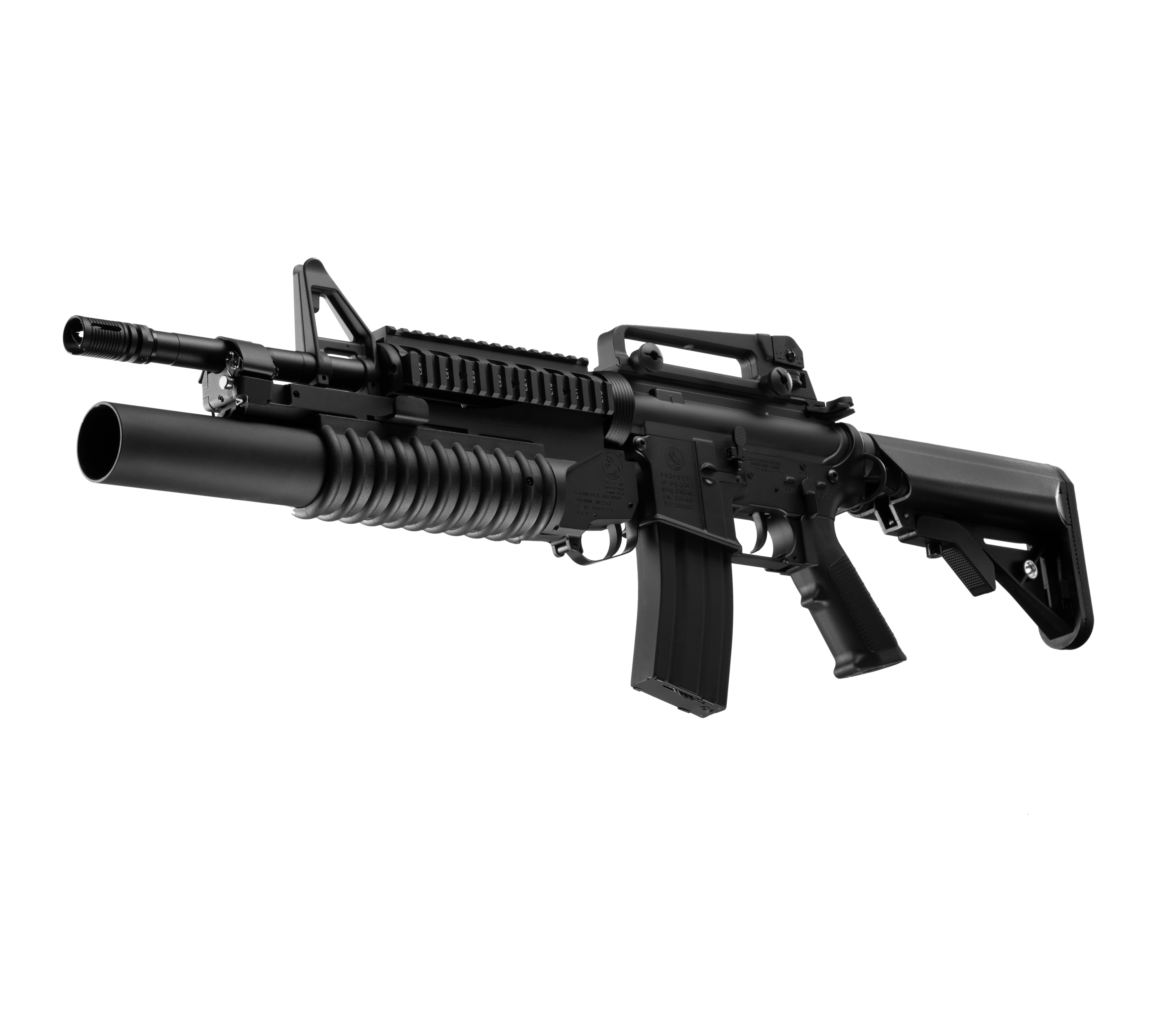 E&C M4 RIS W/M203 AEG Airsoft Rifle EC-707 — left side
