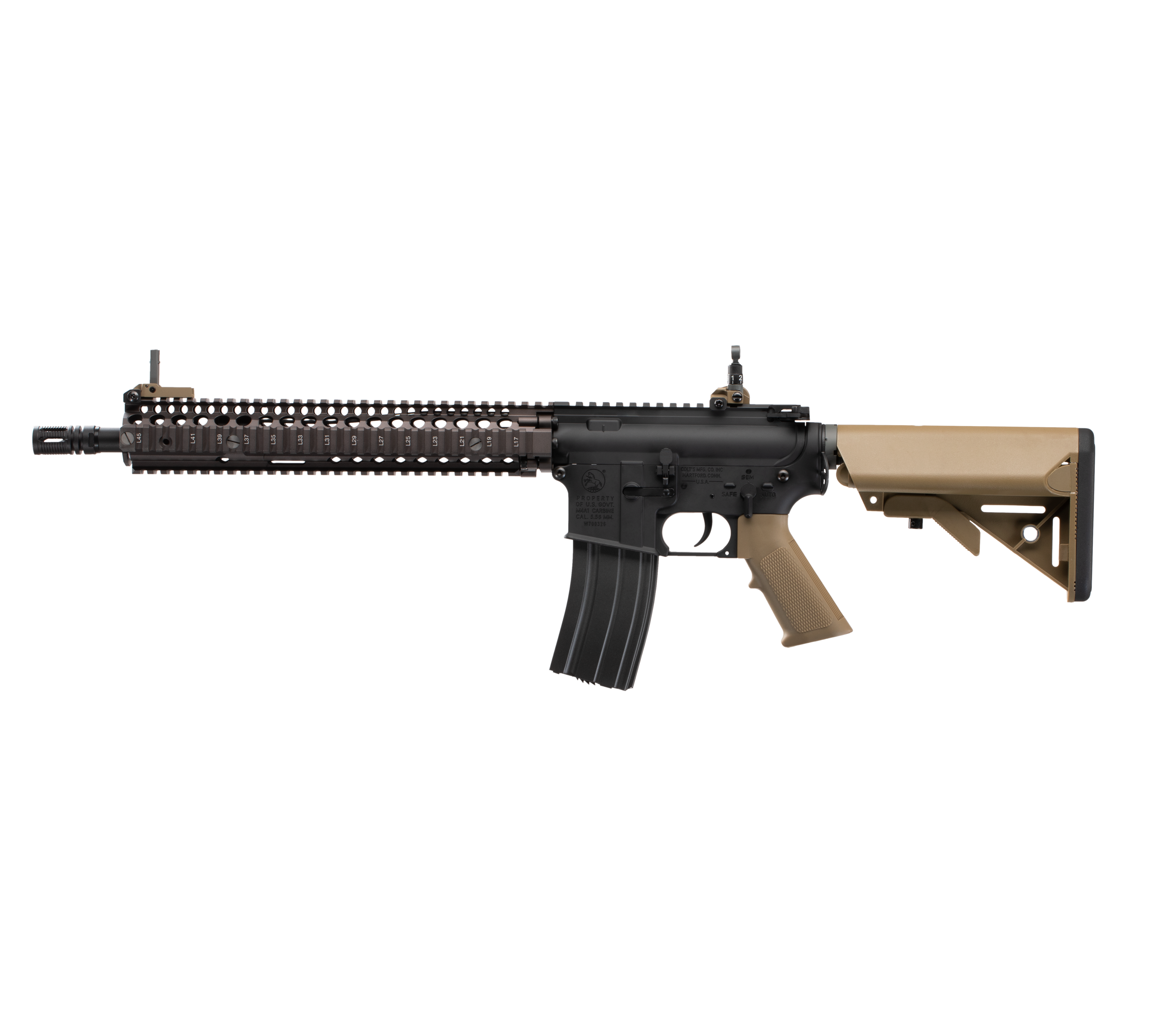 E&C M4A1 SOPMOD BLOCK2 12 Inch AEG Airsoft Rifle EC-620 — left side