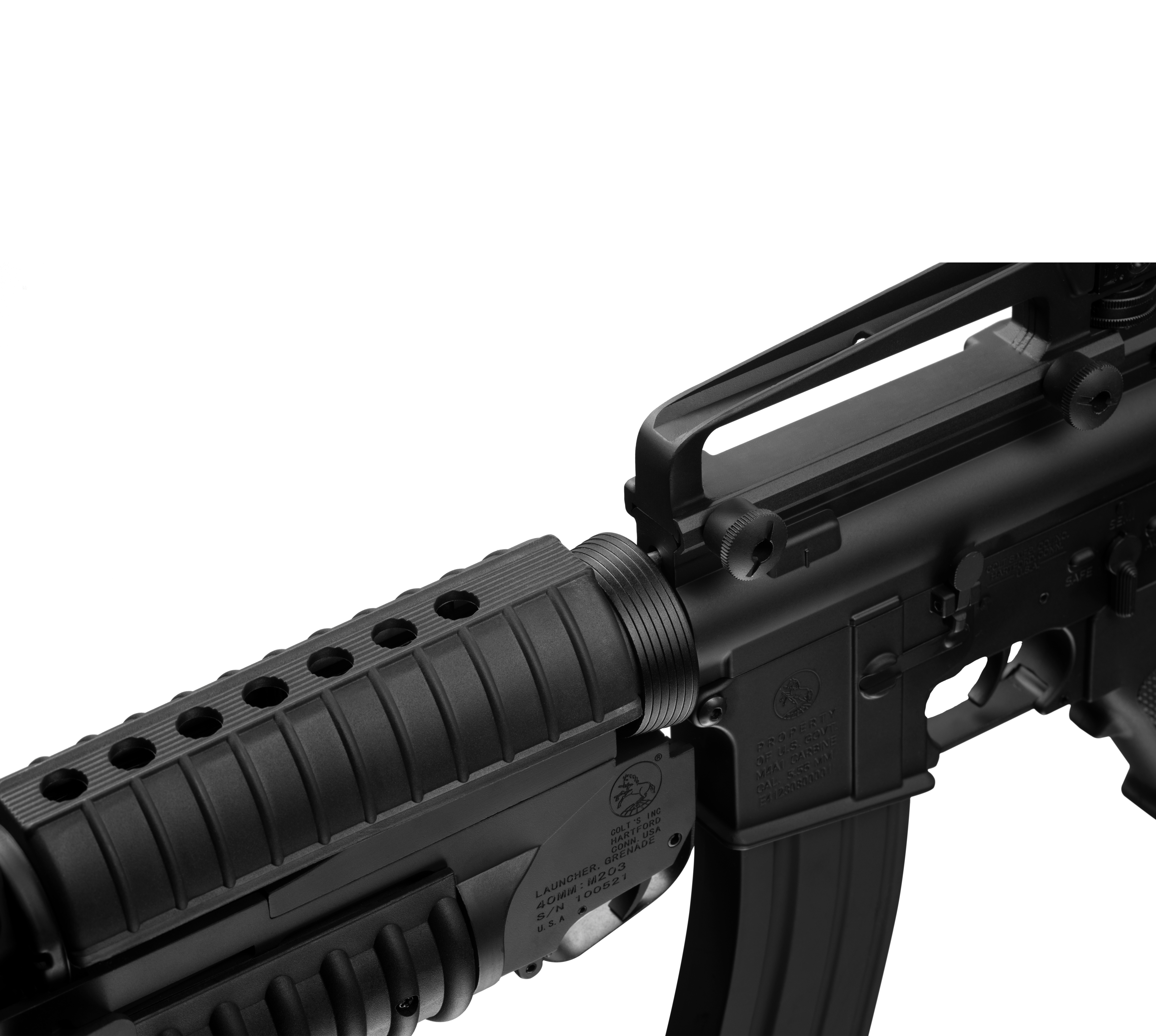 E&C M4A1 14.5 Inch AEG Airsoft Rifle W/M203 EC-701 — receiver detail