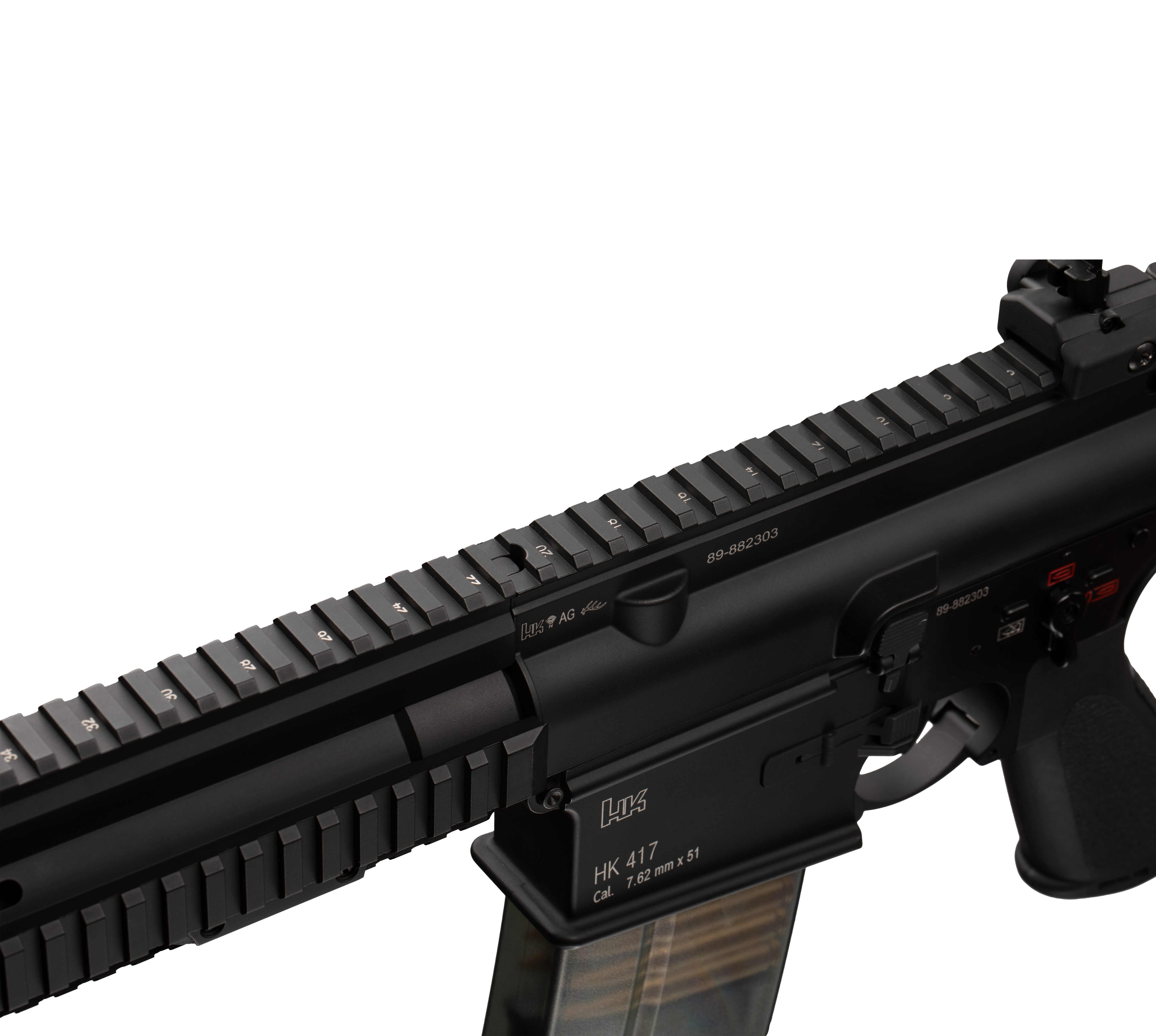 E&C HK417A2 20 Inch AEG Airsoft Rifle EC-202 — receiver detail