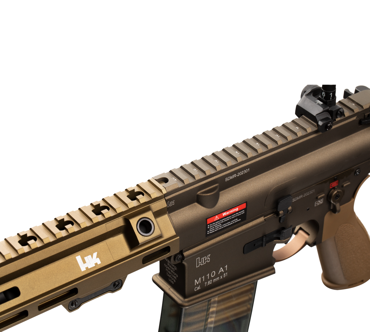 E&C M110A1 SDMR HK417 14.5 Inch AEG Airsoft Rifle EC-203 — receiver detail