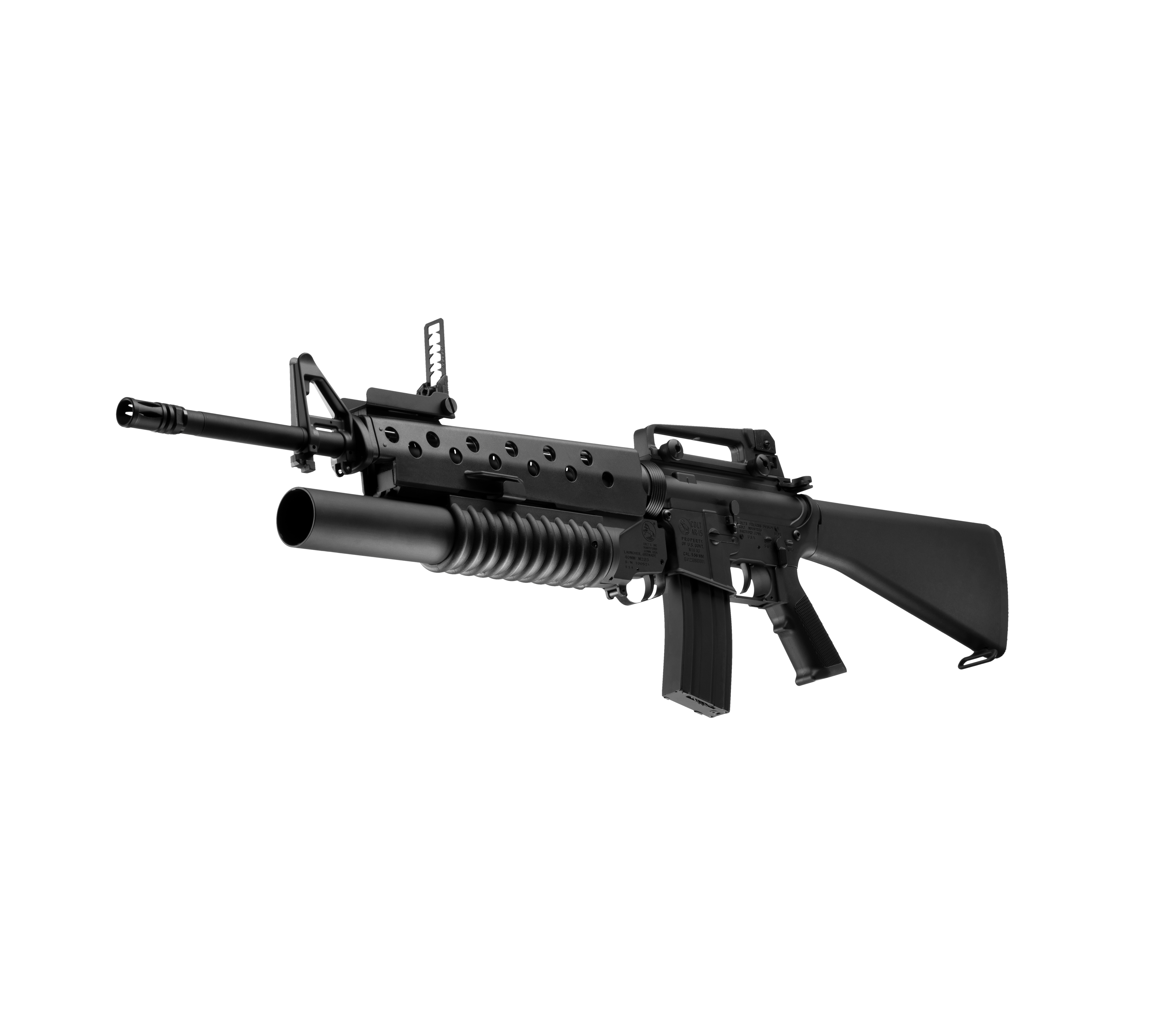 E&C M16A3 20 Inch AEG Airsoft Rifle W/M203 EC-702 — left side