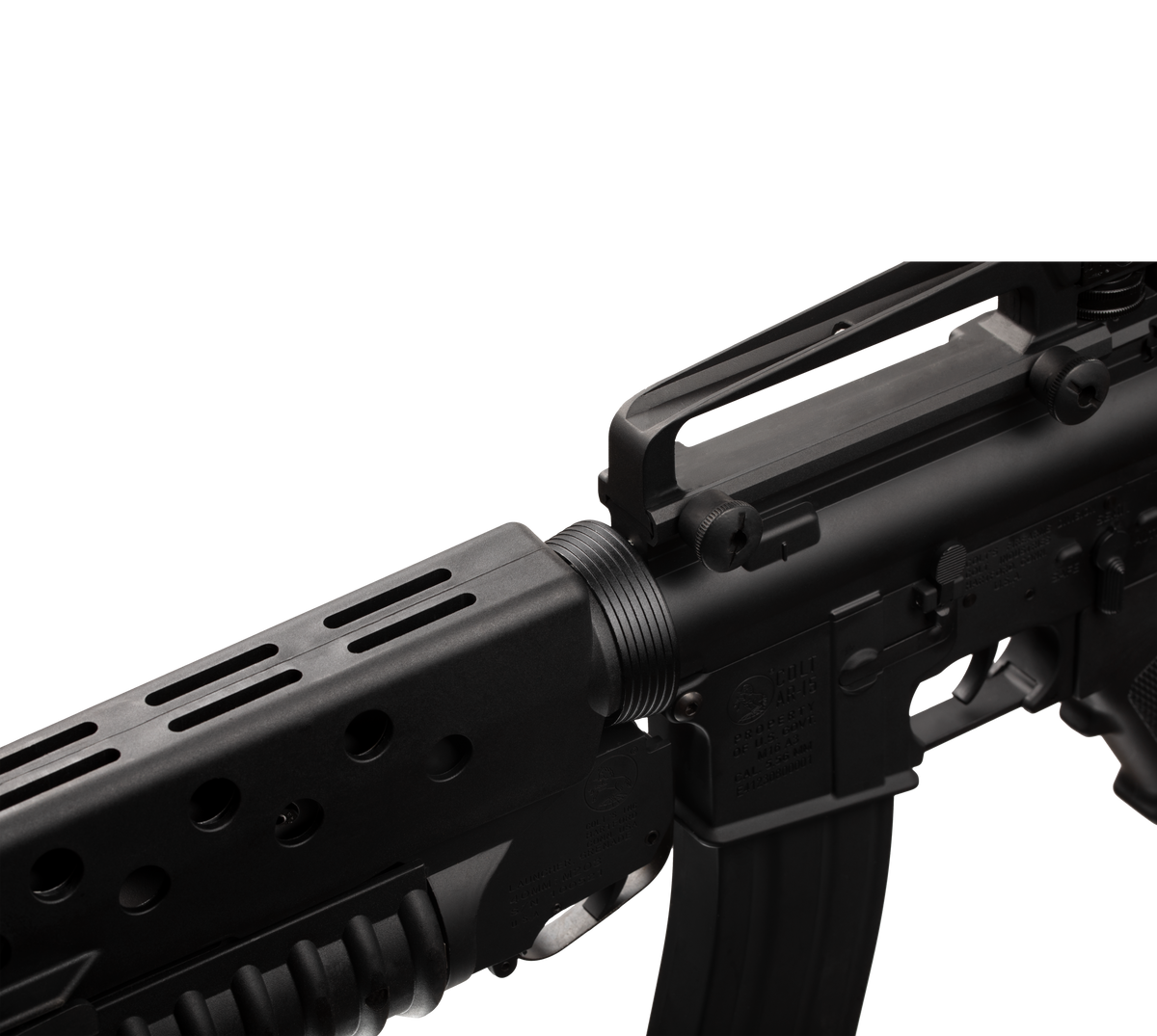 E&C M16A3 20 Inch AEG Airsoft Rifle W/M203 EC-702 — receiver detail