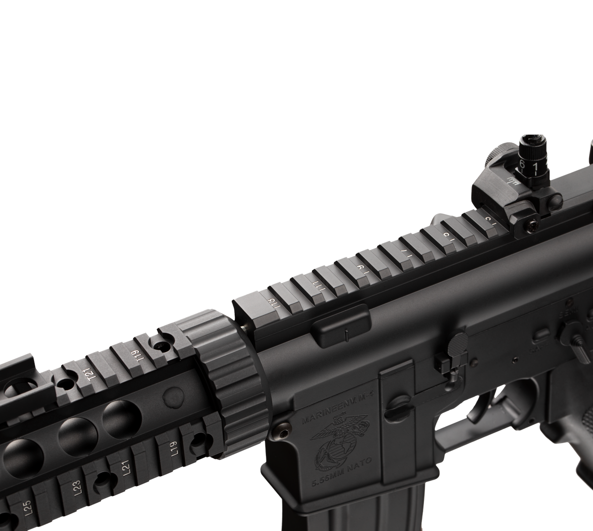 E&C M4 RIS (TANKER) 5INCH AEG Airsoft Rifle EC-606 — receiver detail