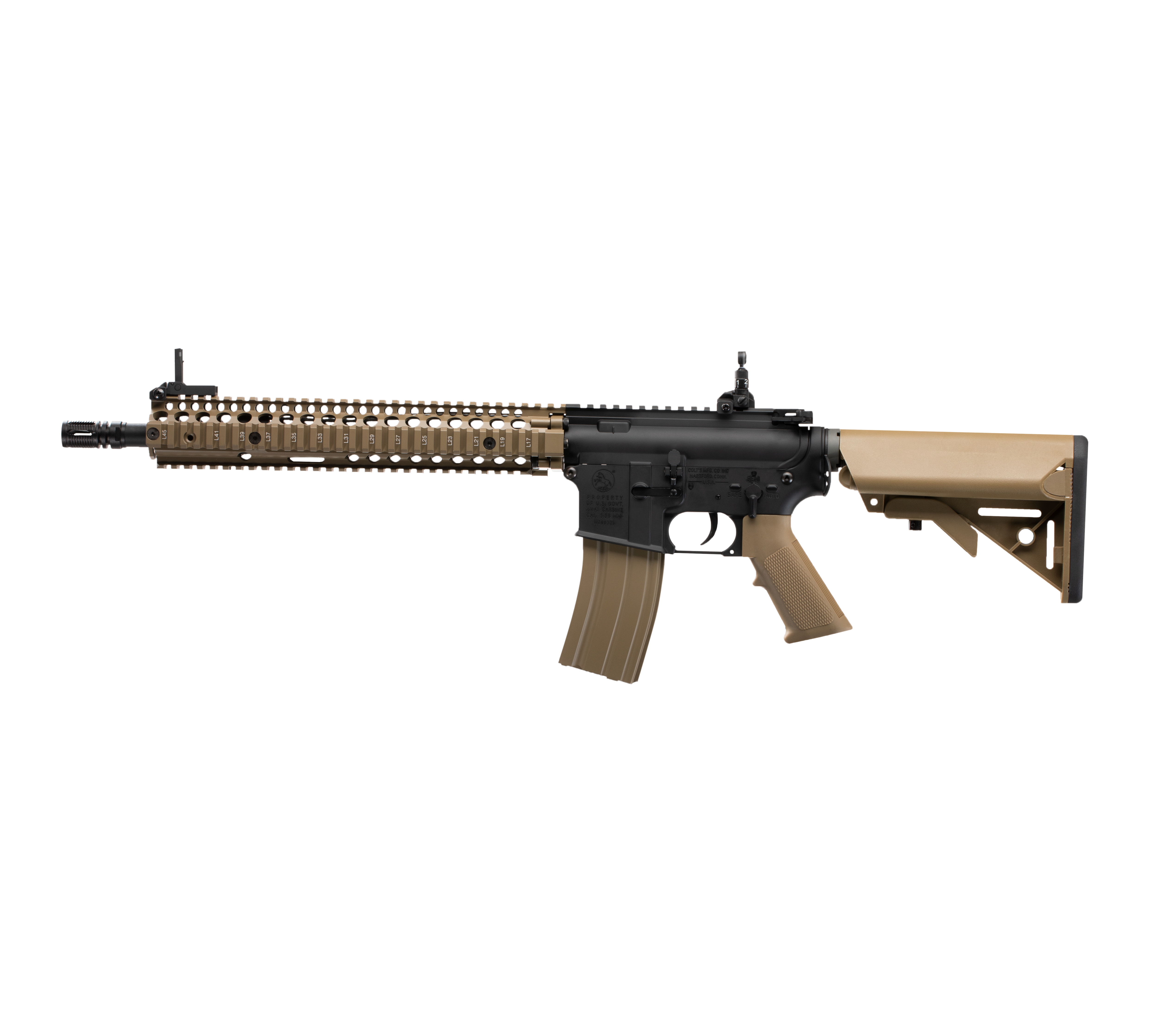 E&C M4A1 SOPMOD BLOCK2 12 Inch AEG Airsoft Rifle EC-620 — left side
