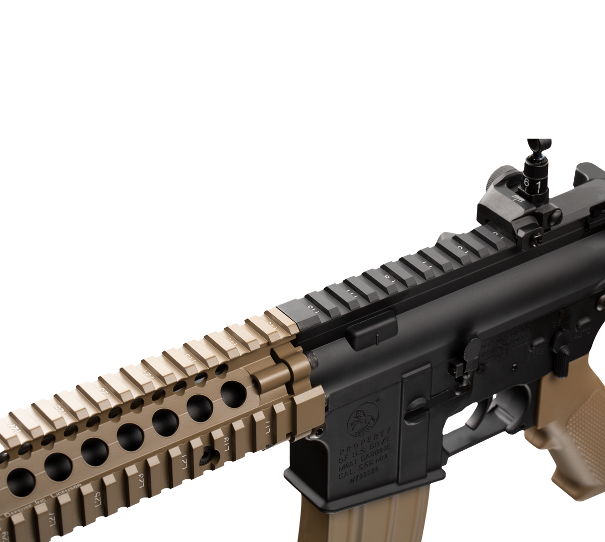 E&C M4A1 SOPMOD BLOCK2 12 Inch AEG Airsoft Rifle EC-620 — receiver detail
