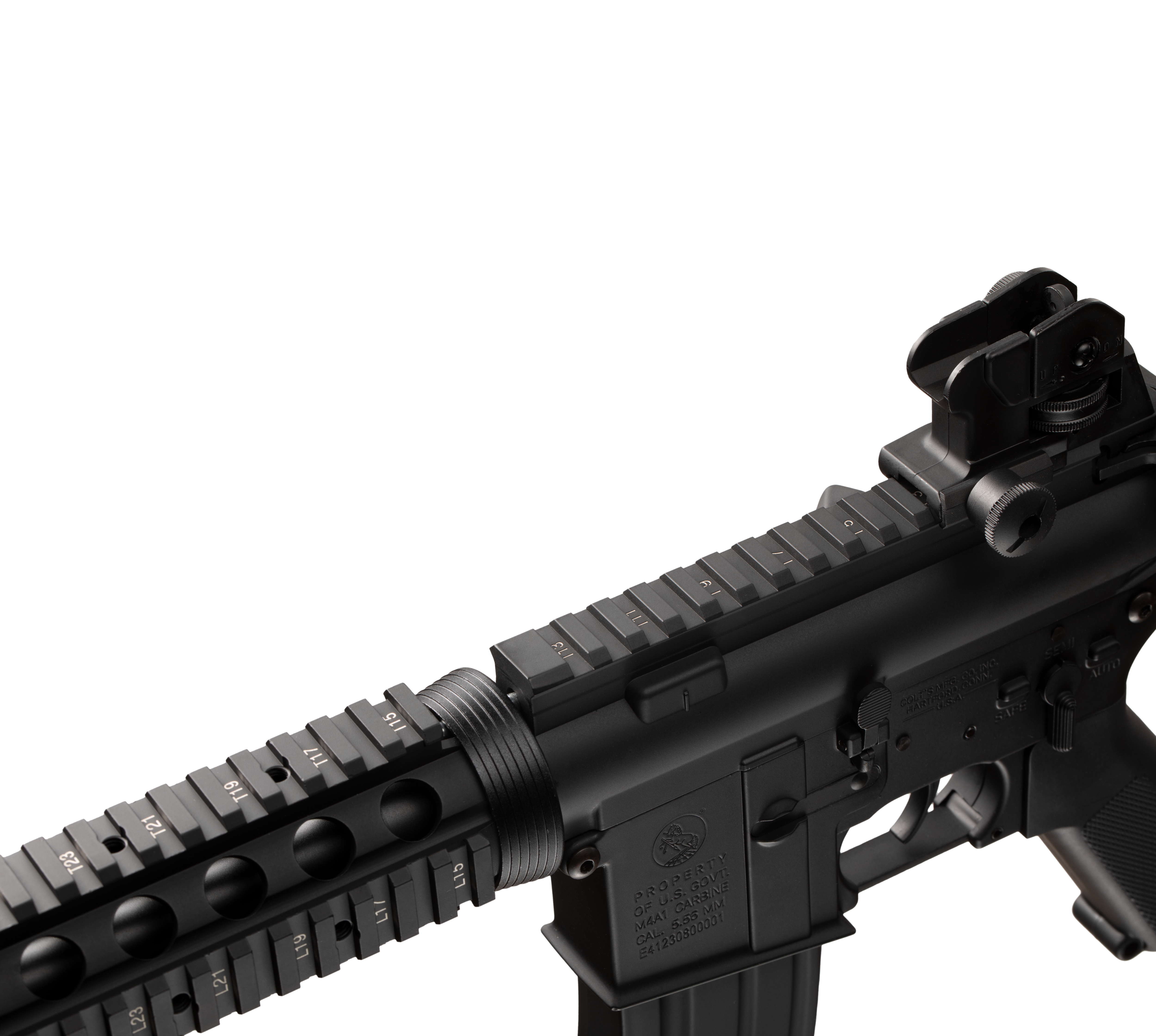 E&C M4CQB 11 Inch AEG Airsoft Rifle EC-302 — receiver detail